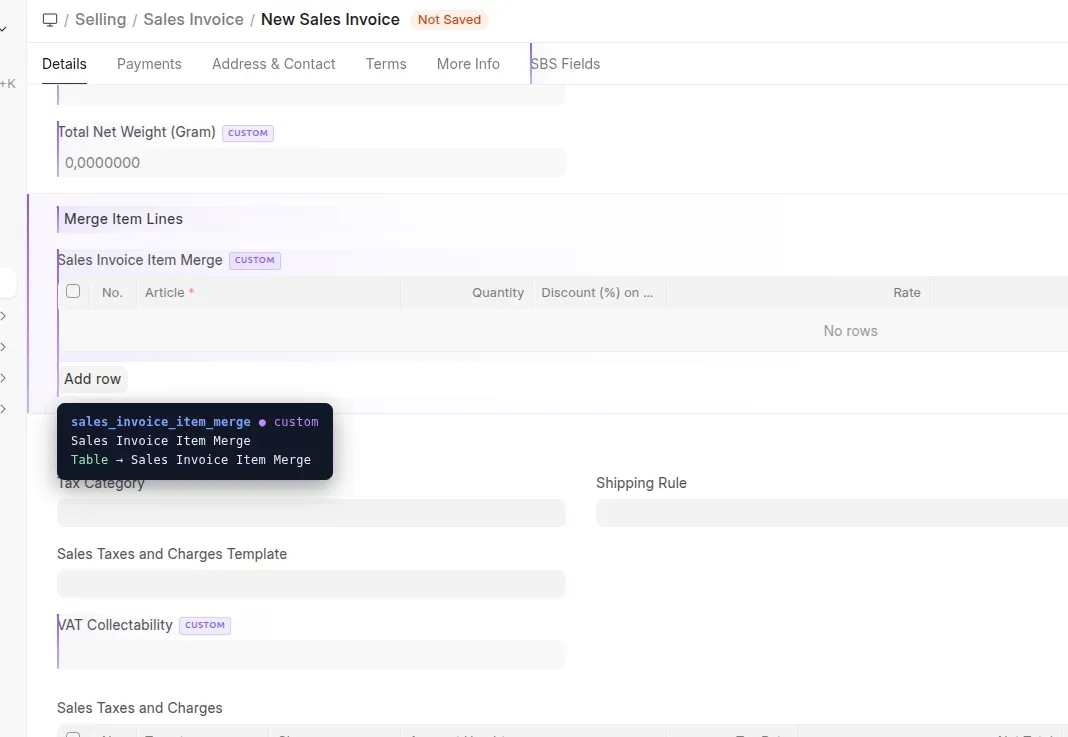 FrappeKit DocType Inspector listing fields with deep links from a Table field into its DocType